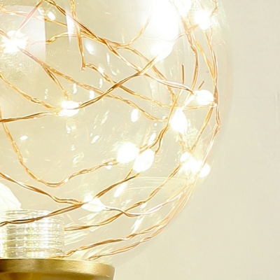 Golden Spherical Wall Lamp Minimalist Gypsophila Glass Wall Sconce Lighting in Warm Light