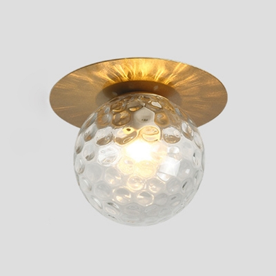 Modern Simplicity 1-Head Semi Flush Light Globe Glass Shade Ceiling Light