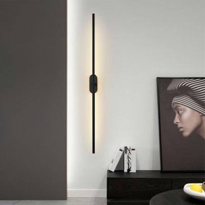 Slim Stick Wall Mount Lighting 2 Inchs Wide Minimalist Metallic LED Hallway Surface Wall Sconce