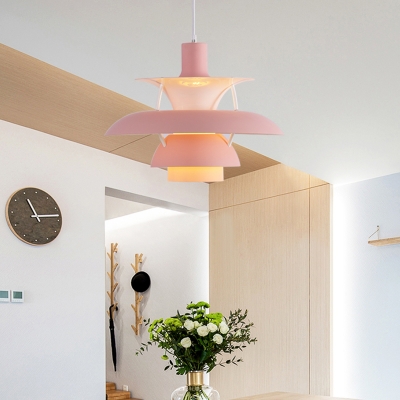 UFO Shape Ceiling Pendant Aluminum 1 Light Nordic Hanging Light for Children's Bedroom
