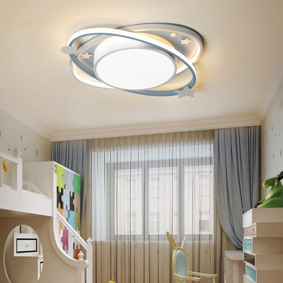 1 LED Light Ceiling Light Circle Acrylic Shade Flush Mount Ceiling Light for Children Bedroom