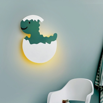 Acrylic Egg Sconce Cartoon LED Wall Mount Light Fixture in White for Children's Bedroom