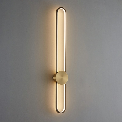 Arc Shape Metallic Flush Wall Sconce Post-Modern LED Wall Mount Lamp for Bedroom in 3 Colors Light
