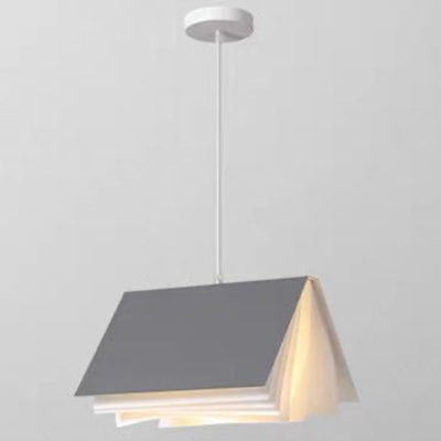 Book Design Pendant Nordic Living Room Metal Shade 1-Head Hanging Lamp