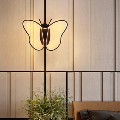 Butterfly Acrylic Flush Mount Ceiling Light Modern LED Flush Ceiling Light Fixture for Bedroom