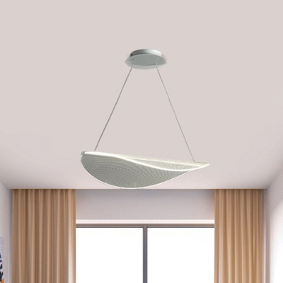 Contemporary Disc LED Pendant Light Acrylic Shade Single Drop Light in White
