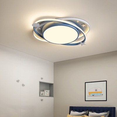 Imaginative Ceiling Fixture with 2 LED Light Acrylic Geometric Shade Ceiling Light Fixture for Boys Bedroom