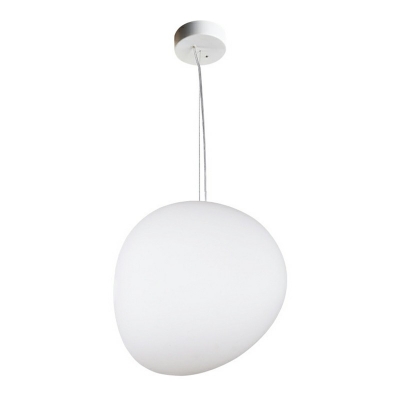 Irregular Circle Hanging Lamp Modern Fashion Milky Glass Pendant Light for Living Room