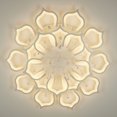 LED Light Simplicity Modern Ceiling Light Acrylic Geometric Shade Crystal Ceiling Light Fixture for Living Room