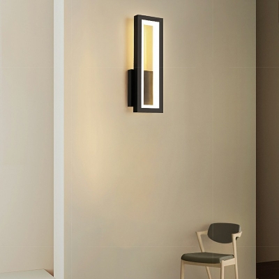 Rectangle Single Light Wall Mounted Light Modern LED Metal Wall Lighting for Bedroom