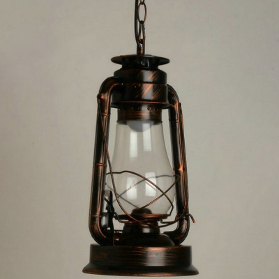 Rust Finish Single Pendulum Light Nautical Opal Glass Kerosene Pendant Lighting Fixture