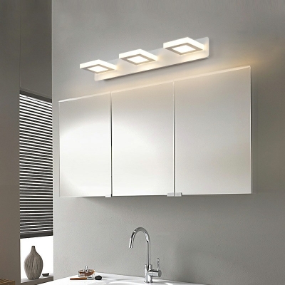 Bathroom Dressing Table Vanity Sconce Light White Acrylic LED Vanity Mirror Light for Makeup in Natural Light