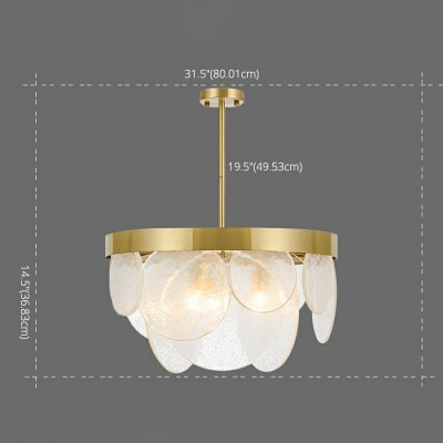 Circle Bubble Glass Modern Dining Room Suspension Light Gold Metal 10-Light Chandelier