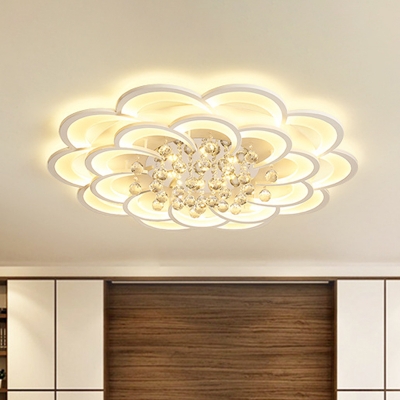 Contemporary Ceiling Light Acrylic Flower Shade with 20 LED Light Ceiling Light Fixture for Living Room