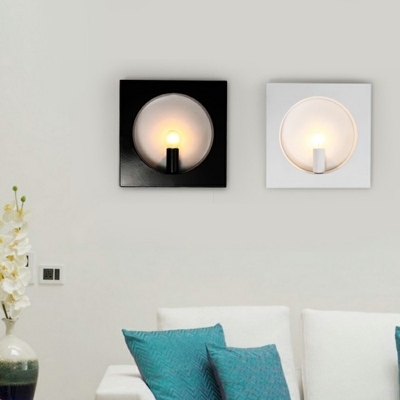 Geometric Shape Wall Mounted Lamp Simplicity LED Metal Sconce Light with Candle 1 Light for Living Room