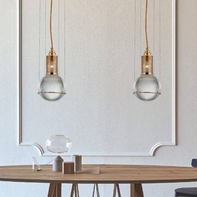 Globe Crystal Shade Hanging Lamp 1 Light  Minimalist Pendant Light Fixture for Living Room