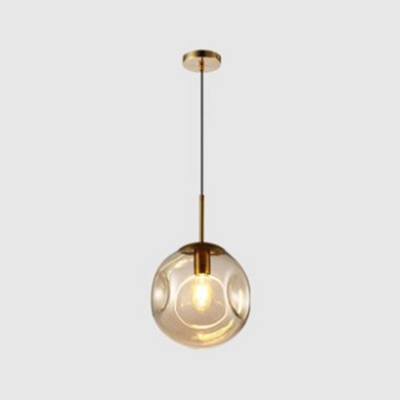 Globe Shade Pendant Modern Living Room Creative Glass 1-Head Hanging Lamp