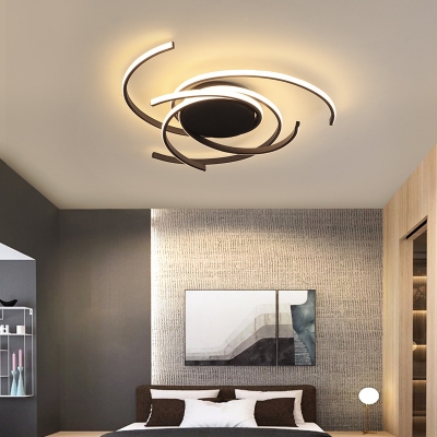 Metal LED Flush Mount Ceiling Light Modern Style Spiral Bedroom Flush Mount