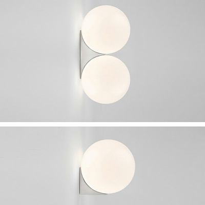 Milky Glass Wall Sconce Lighting Contemporary Single Bulb Wall Mount Light for Bedside