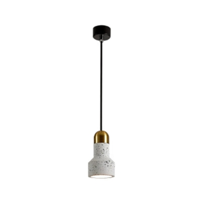 Nordic Living Room Cylinder Pendant Stone Shade 2-Light Hanging Lamp