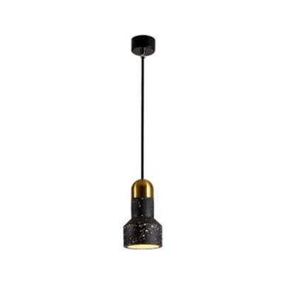 Nordic Living Room Cylinder Pendant Stone Shade 2-Light Hanging Lamp