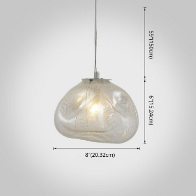 Postmodern Living Room Geometry Shade Pendant Frosted Glass 1-Head Suspension Lighting