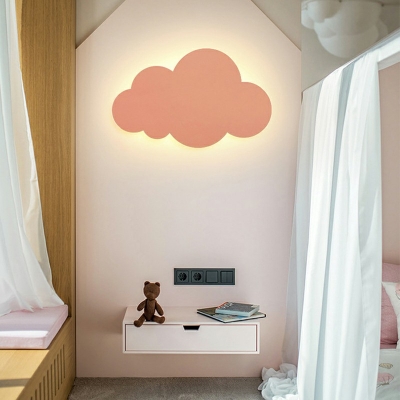 Simple Style Sconce Lamp Cloud Shape Aluminum LED Wall Light for Kindergarten