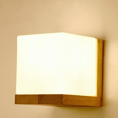 White Glass Wall Light Geometric Shape Modern Fashion Single Light Wall Lighting for Bedroom