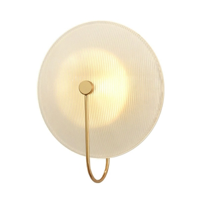 Circular Stairway Wall Lighting Contemporary Clear Glass Single Head Sconce Light Fixture