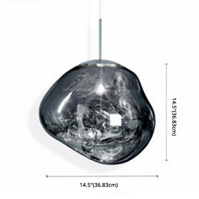 Geometry Glass Shade Pendant Modern Living Room 1-Head Hanging Lamp