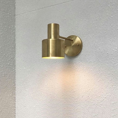 Gold Finish Mini Wall Sconce Round 1 Head 10 Inchs Wide Simple Wall Spotlight for Study Room