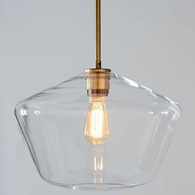 Minimalist Pendant Light 1 Head Glass Shade Dining Room Hanging Lamp