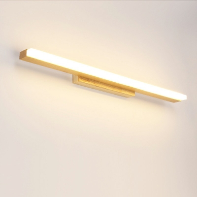 Nordic Natural Oak Vanity Sconce Fixture Simplicity Style Vanity Light With Acrylic Shade in Wood