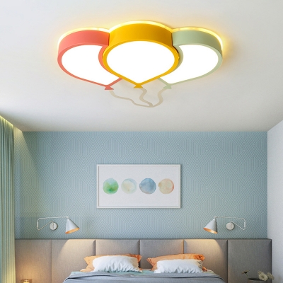 Balloon Acrylic Shade Creative Ceiling Light with LED 3 Light Flush Mount Ceiling Fixture for Children Room