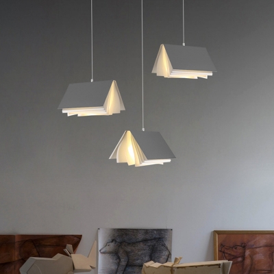 Book Design Pendant Nordic Living Room Metal Shade 1-Head Hanging Lamp