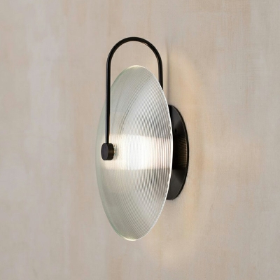 Circular Stairway Wall Lighting Contemporary Clear Glass Single Head Sconce Light Fixture
