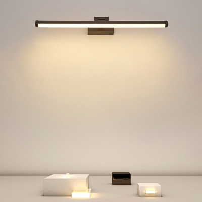 Contemporary Bathroom Vanity Light LED Linear Vanity Wall Sconce for Dressing Table in Black