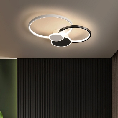 Contemporary Ceiling Fixture with 6 LED Light Circle Acrylic Shade Ceiling Light Fixture for Restaurant