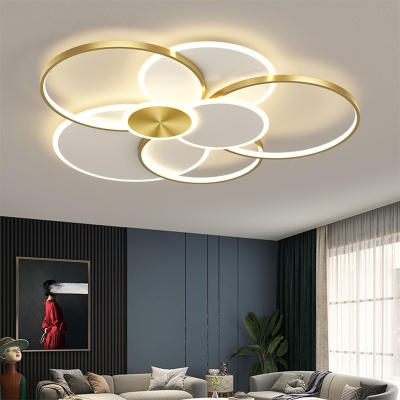 Geometric Round Acrylic Shade Modern Ceiling Light with 7 LED Light Ceiling Light Fixture for Living Room
