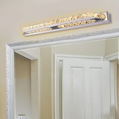 K9 Crystal Vanity Mirror Light Stainless Steel Modern Vanity Wall Lamp for Bathroom