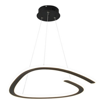 Black Triangle Hanging Light Fixture Simplicity Style LED Metal Chandelier Lighting for Dinning Room