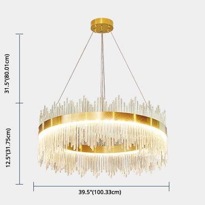 Contemporary Modern Pendant Clear Crystal Shade with 1 LED Light Metal Ceiling Mount Single Pendant for Bedroom
