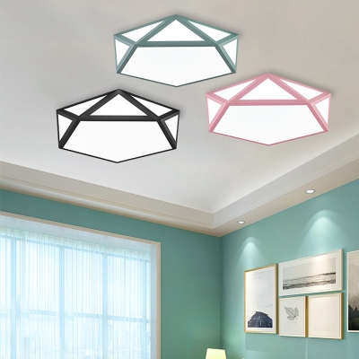 Geometric Acrylic Creative Ceiling Light with 1 LED Light Ceiling Light Fixture for Kids Room
