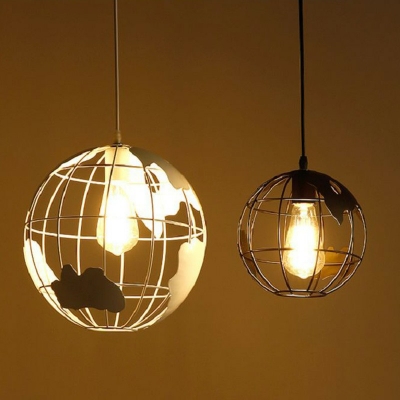 Industrial Orb Single Pendant Light 12 Inchs Wide Globe Shade for Coffee Shop