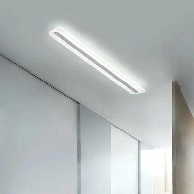 Linear Flushmount Lighting 39 Inchs Long Minimalism Acrylic Led Flush Ceiling Light in White