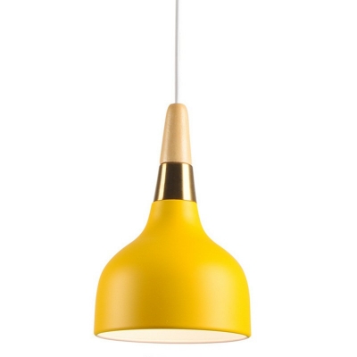 Macaron Metal Shade Pendant Nordic 6 Inchs Wide Restaurant Pot Lid Form 1-Bulb Hanging Lamp