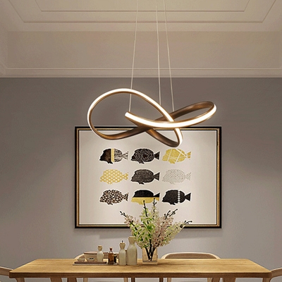 Modern Style LED Hanging Lamp Linear Acrylic Chandelier Light for Bedroom