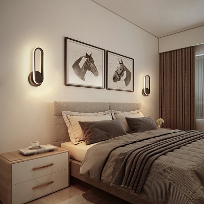 Oval Frame Wall Lighting 12.5 Inchs Length Modernism Arcylic LED Bedside Wall Mount Light Fixture