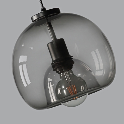 Simplicity Modern Ceiling Pendant Glass Shade with 1 Light Metal Ceiling Mount Single Pendant for Restaurant