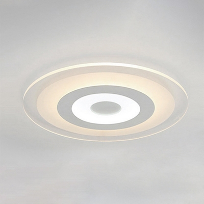 Super Thin Round Ceiling Lamp Modern Chic Acrylic Surface Mount LED Light in White for Living Room